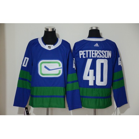 Men's Vancouver Canucks #40 Elias Pettersson Blue Stitched NHL Jersey