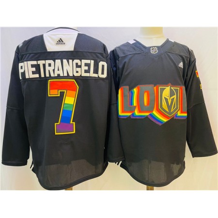 Men's Vegas Golden Knights #7 Alex Pietrangelo 2022 Black Pride night Stitched Jersey