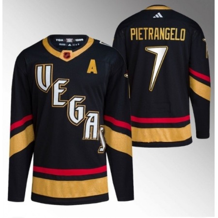 Men's Vegas Golden Knights #7 Alex Pietrangelo Black 2022-23 Reverse Retro Stitched Jersey