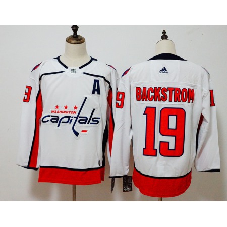 Men's Adidas Washington Capitals #19 Nicklas Backstrom White Stitched NHL Jersey