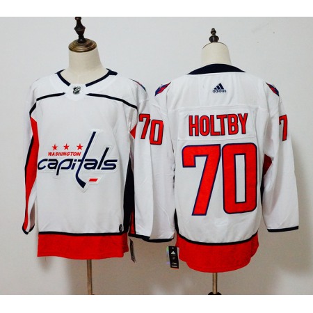 Men's Adidas Washington Capitals #70 Braden Holtby White Stitched NHL Jersey