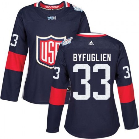 Team USA #33 Dustin Byfuglien Navy Blue 2016 World Cup Women's Stitched NHL Jersey