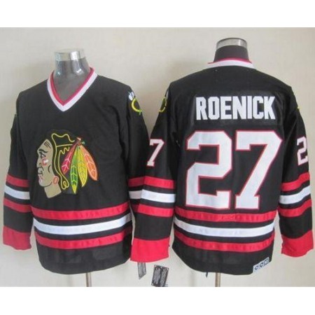 Blackhawks #27 Jeremy Roenick Black CCM Throwback Stitched NHL Jersey