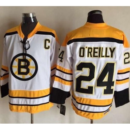 Bruins #24 Terry O'Reilly White CCM Throwback Stitched NHL Jersey