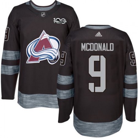 Avalanche #9 Lanny McDonald Black 1917-2017 100th Anniversary Stitched NHL Jersey