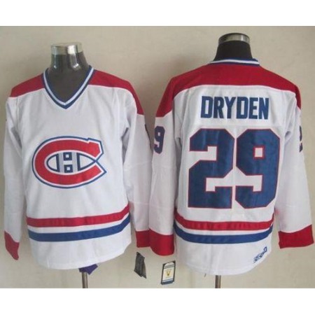 Canadiens #29 Ken Dryden White CH-CCM Throwback Stitched NHL Jersey