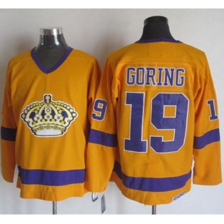 Kings #19 Butch Goring Yellow/Purple CCM Throwback Stitched NHL Jersey