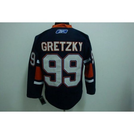 Mitchell & Ness Oilers #99 Wayne Gretzky Dark Blue Stitched Throwback NHL Jersey