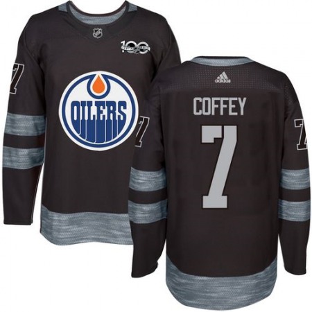 Oilers #7 Paul Coffey Black 1917-2017 100th Anniversary Stitched NHL Jersey