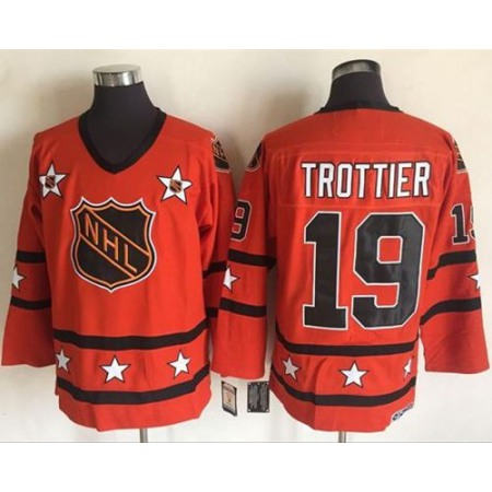 Penguins #19 Bryan Trottier Orange All Star CCM Throwback Stitched NHL Jersey