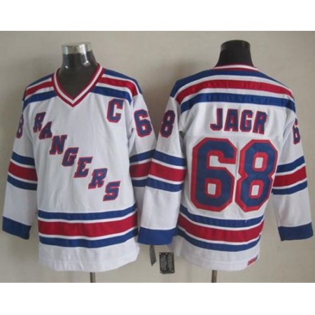 Rangers #68 Jaromir Jagr White CCM Throwback Stitched NHL Jersey