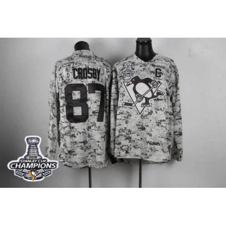 Penguins #87 Sidney Crosby Camo 2016 Stanley Cup Champions Stitched NHL Jersey