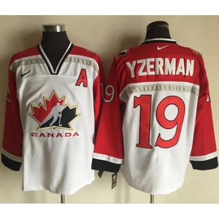 Team CA. #19 Steve Yzerman White/Red Nike Throwback Stitched NHL Jersey