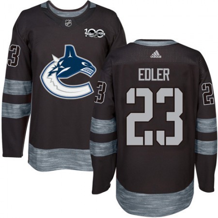 Canucks #23 Alexander Edler Black 1917-2017 100th Anniversary Stitched NHL Jersey