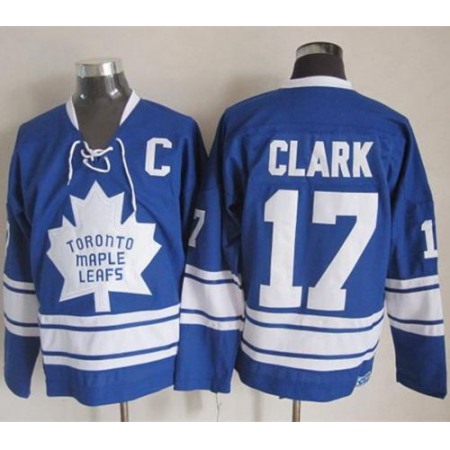 Maple Leafs #17 Wendel Clark Blue CCM Throwback Third Stitched NHL Jersey