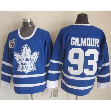 Maple Leafs #93 Doug Gilmour Blue 75th CCM Throwback Stitched NHL Jersey