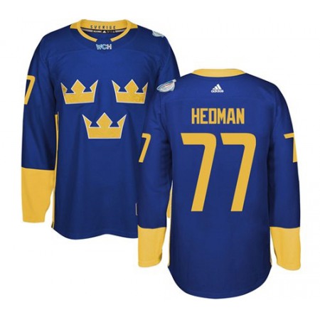 Team Sweden #77 Victor Hedman Blue 2016 World Cup Stitched NHL Jersey