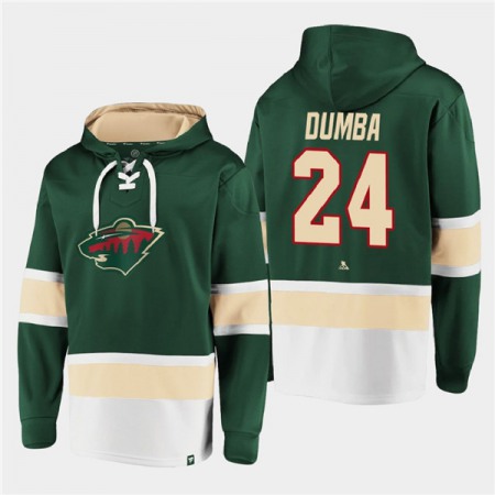 Men's Minnesota Wild #24 Matt Dumba Green All Stitched Sweatshirt Hoodie