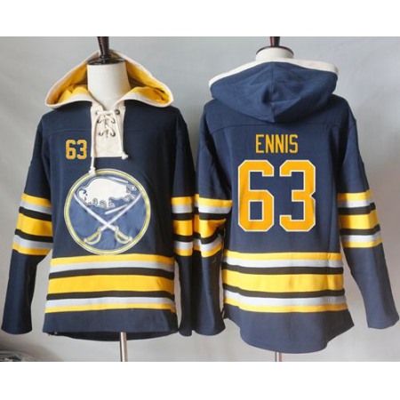 Sabres #63 Tyler Ennis Navy Blue Sawyer Hooded Sweatshirt Stitched NHL Jersey