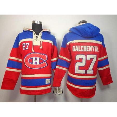 Canadiens #27 Alex Galchenyuk Red Sawyer Hooded Sweatshirt Stitched NHL Jersey