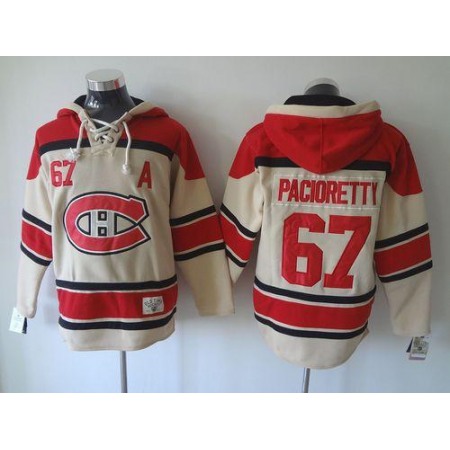 Canadiens #67 Max Pacioretty Cream Sawyer Hooded Sweatshirt Stitched NHL Jersey