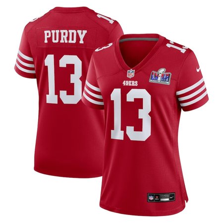 Women's San Francisco 49ers #13 Brock Purdy Nike Scarlet Super Bowl LVIII Game Jersey