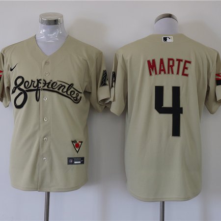 Men's Arizona Diamondbacks #4 Ketel Marte Cream Cool Base Stitched Baseball Jersey