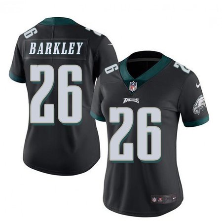 Women's Philadelphia Eagles #26 Saquon Barkley Black Vapor Untouchable Limited Stitched Football Jersey